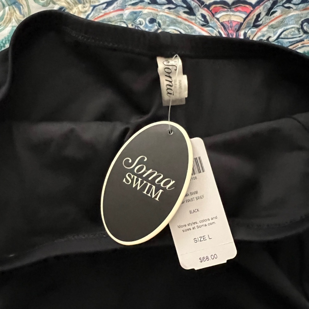 Black soma swim high waisted